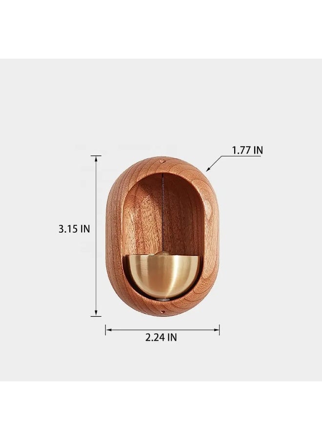 kunshao Wooden Doorbell Shopkeeper Bell Brass Magnetic Wind Chime for Home Store Cafe Fridge Gate No Drill Rustic Entry Decor - Image 3